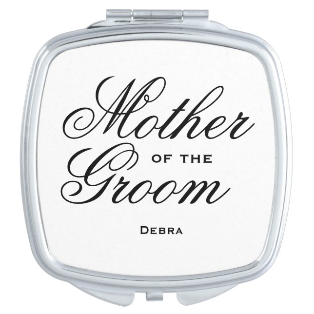 Elegant Script Mother of the Groom Compact Mirror (Front)