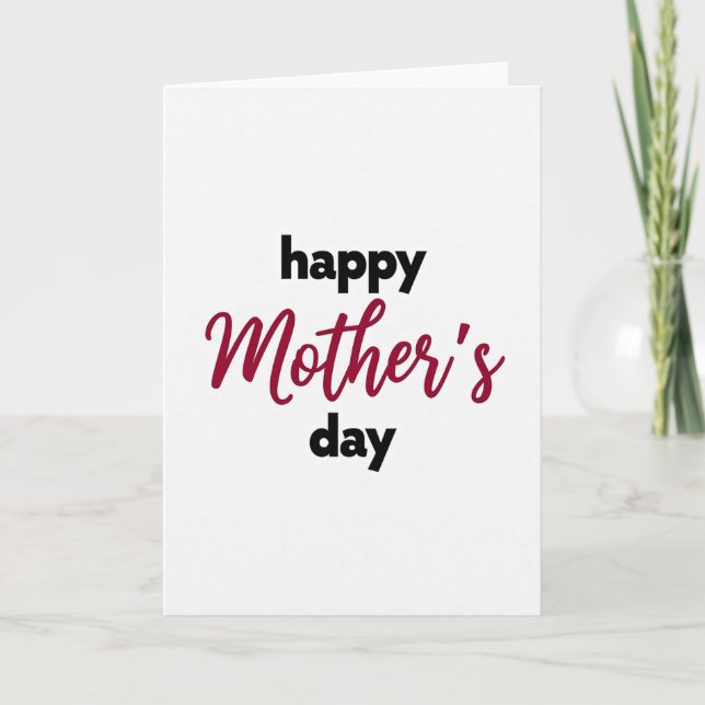Elegant Script Mothers Day Card (Front)