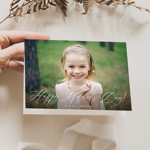 Elegant Script Mothers Day Photo Card