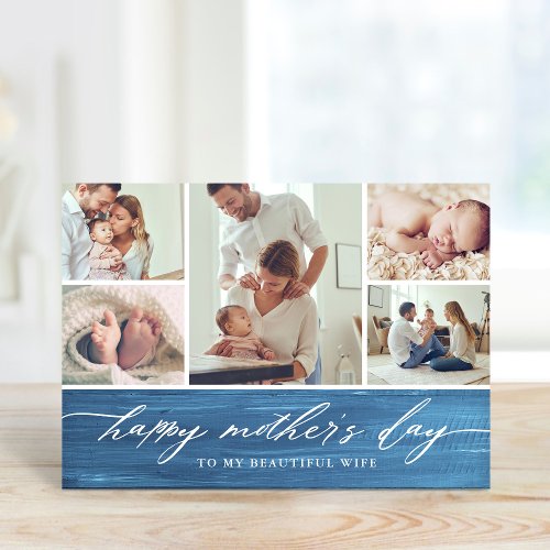 Elegant Script Mothers Day Photo Collage Card