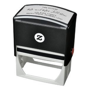 Elegant Script Mr and Mrs Wedding Return Address Self-inking Stamp