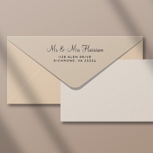 Elegant Script Mr Mrs Return Address Self_inking Stamp