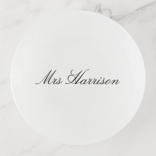 Elegant Script Mrs Ring Dish Personalized