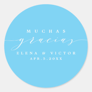 ELEGANT SCRIPT MUCHAS GRACIAS THANK YOU STICKER
