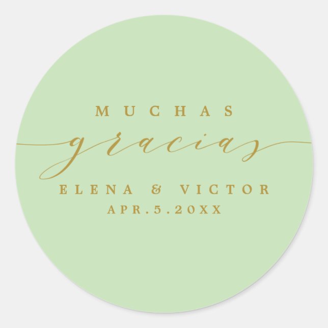 ELEGANT SCRIPT MUCHAS GRACIAS | THANK YOU STICKER (Front)