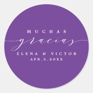 ELEGANT SCRIPT MUCHAS GRACIAS THANK YOU STICKER