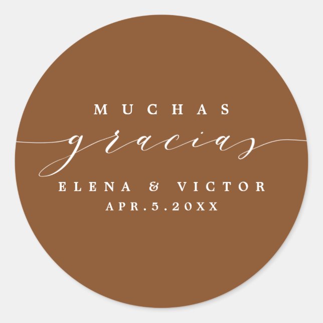 ELEGANT SCRIPT MUCHAS GRACIAS | THANK YOU STICKER (Front)