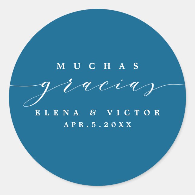 ELEGANT SCRIPT MUCHAS GRACIAS | THANK YOU STICKER (Front)