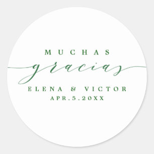 ELEGANT SCRIPT MUCHAS GRACIAS THANK YOU STICKER