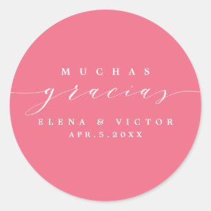 ELEGANT SCRIPT MUCHAS GRACIAS   THANK YOU STICKER