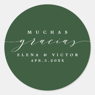 ELEGANT SCRIPT MUCHAS GRACIAS   THANK YOU STICKER