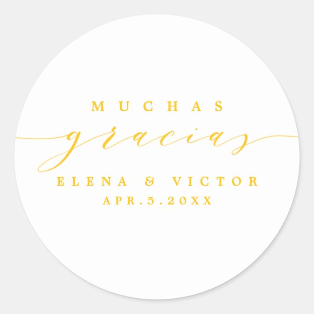 ELEGANT SCRIPT MUCHAS GRACIAS | THANK YOU STICKER (Front)