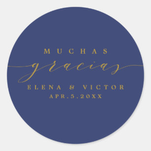 ELEGANT SCRIPT MUCHAS GRACIAS   THANK YOU STICKER