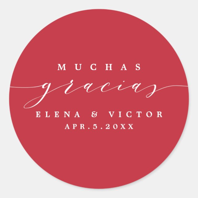 ELEGANT SCRIPT MUCHAS GRACIAS | THANK YOU STICKER (Front)