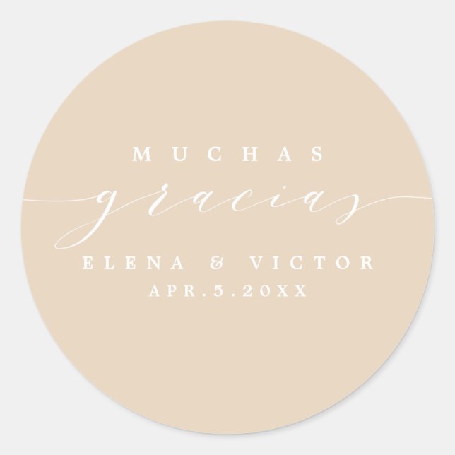 ELEGANT SCRIPT MUCHAS GRACIAS | THANK YOU STICKER (Front)