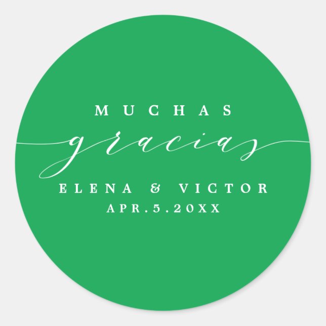 ELEGANT SCRIPT MUCHAS GRACIAS | THANK YOU STICKER (Front)