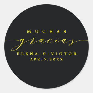 ELEGANT SCRIPT MUCHAS GRACIAS THANK YOU STICKER