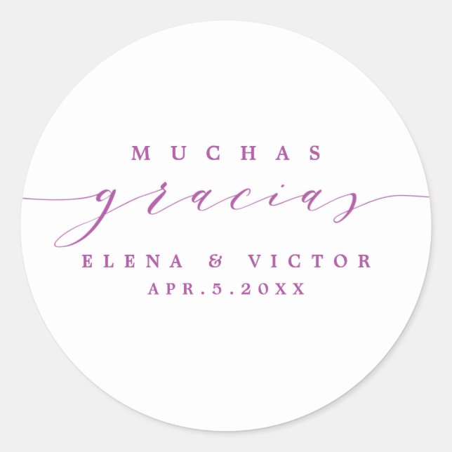 ELEGANT SCRIPT MUCHAS GRACIAS | THANK YOU STICKER (Front)