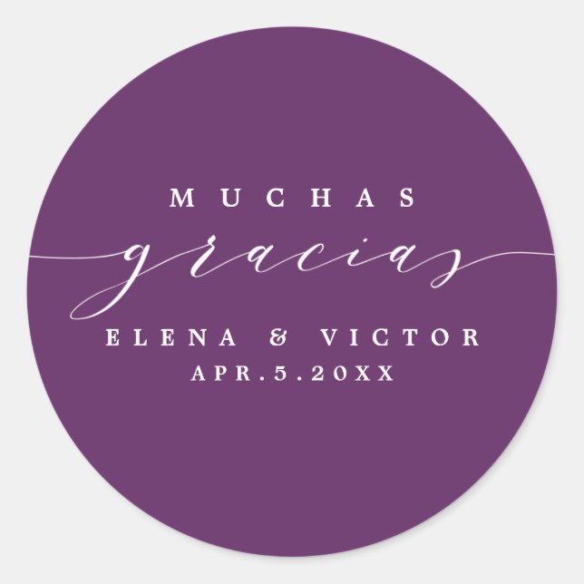 ELEGANT SCRIPT MUCHAS GRACIAS | THANK YOU STICKER (Front)