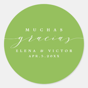 ELEGANT SCRIPT MUCHAS GRACIAS THANK YOU STICKER