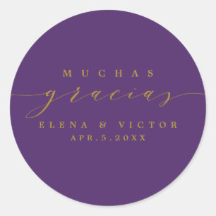 ELEGANT SCRIPT MUCHAS GRACIAS   THANK YOU STICKER