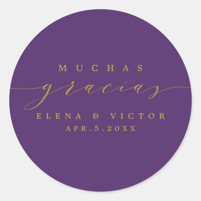 ELEGANT SCRIPT MUCHAS GRACIAS | THANK YOU STICKER (Front)