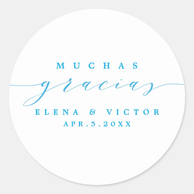 ELEGANT SCRIPT MUCHAS GRACIAS | THANK YOU STICKER (Front)