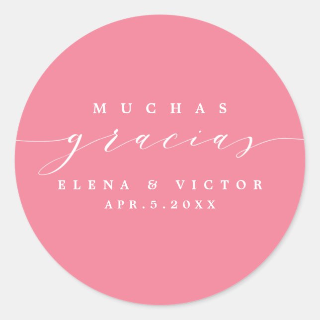 ELEGANT SCRIPT MUCHAS GRACIAS | THANK YOU STICKER (Front)