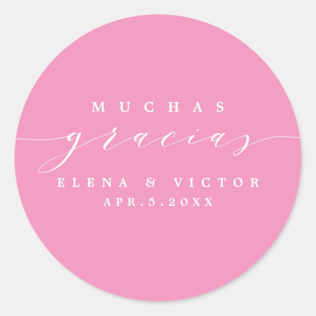 ELEGANT SCRIPT MUCHAS GRACIAS | THANK YOU STICKER (Front)