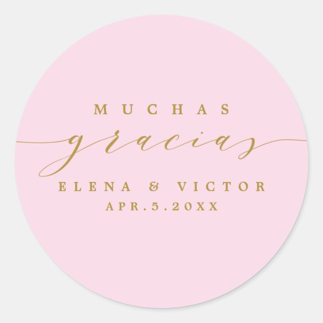 ELEGANT SCRIPT MUCHAS GRACIAS | THANK YOU STICKER (Front)