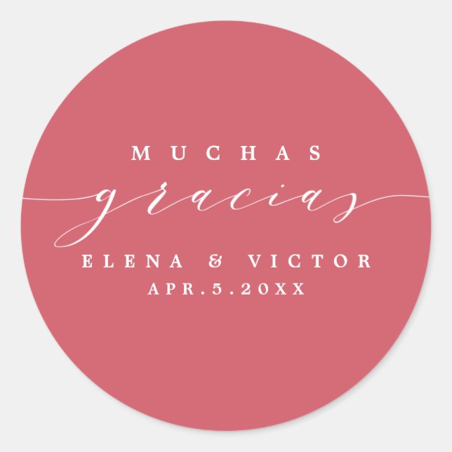 ELEGANT SCRIPT MUCHAS GRACIAS | THANK YOU STICKER (Front)