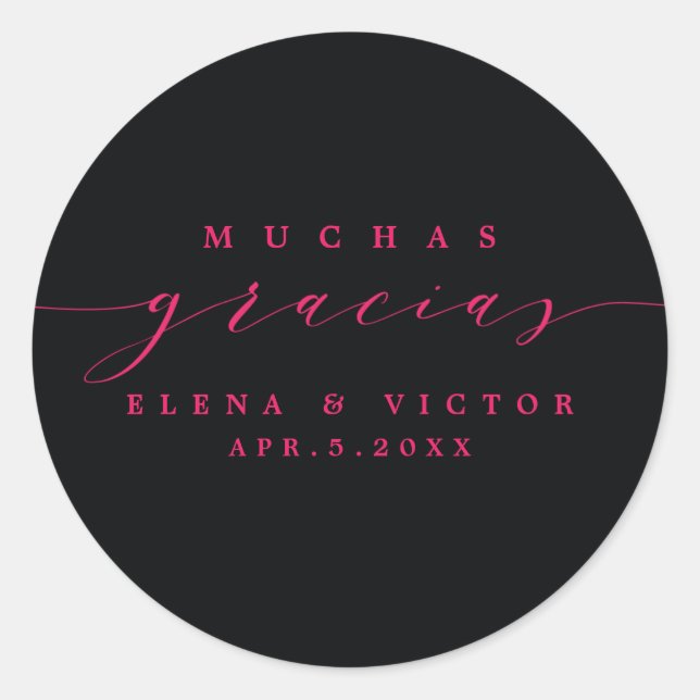 ELEGANT SCRIPT MUCHAS GRACIAS | THANK YOU STICKER (Front)