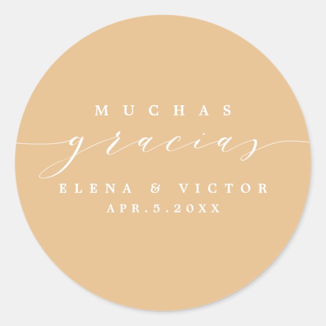 ELEGANT SCRIPT MUCHAS GRACIAS | THANK YOU STICKER (Front)