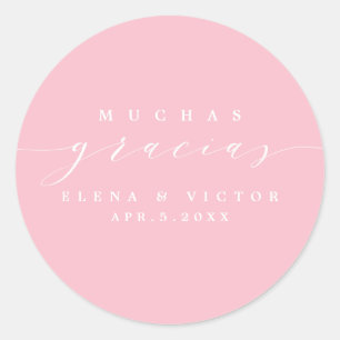 ELEGANT SCRIPT MUCHAS GRACIAS   THANK YOU STICKER
