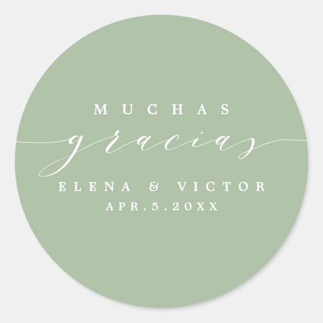 ELEGANT SCRIPT MUCHAS GRACIAS | THANK YOU STICKER (Front)