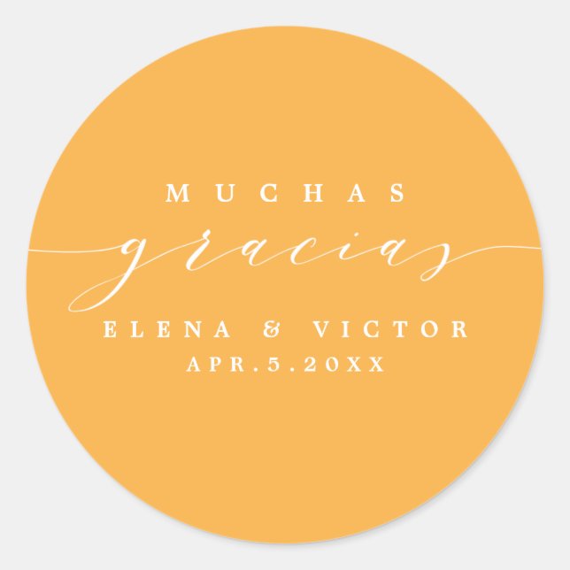 ELEGANT SCRIPT MUCHAS GRACIAS | THANK YOU STICKER (Front)