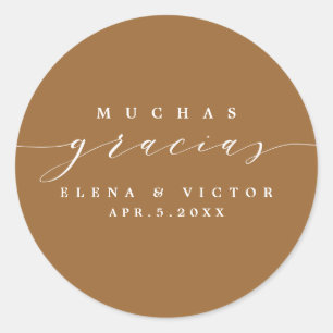 ELEGANT SCRIPT MUCHAS GRACIAS THANK YOU STICKER