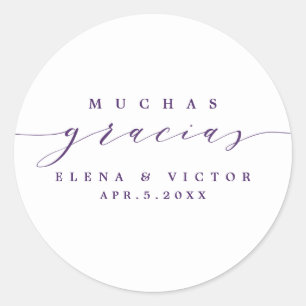 ELEGANT SCRIPT MUCHAS GRACIAS THANK YOU STICKER