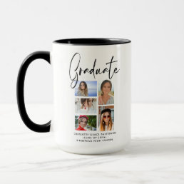 Elegant Script Multi Photo Graduation Graduate Mug