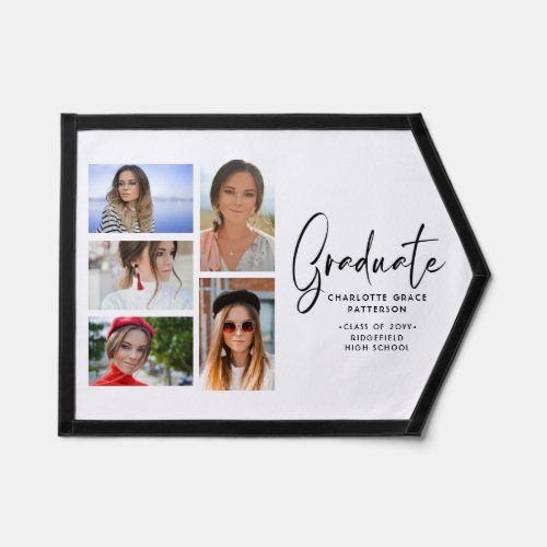 Elegant Script Multi Photo Graduation Graduate Pennant