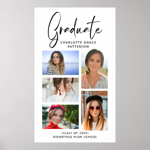 Elegant Script Multi Photo Graduation Graduate Poster