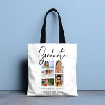 Elegant Script Multi Photo Graduation Graduate Tote Bag<br><div class="desc">Elegant Script Multi Photo Graduation Graduate Tote Bags features five of your favorite photos of your college or high school graduate with the swirly modern black calligraphy script overlay "Graduate". Simple,  stylish and classy. Created by ©Evco Studio www.zazzle.com/store/evcostudio</div>