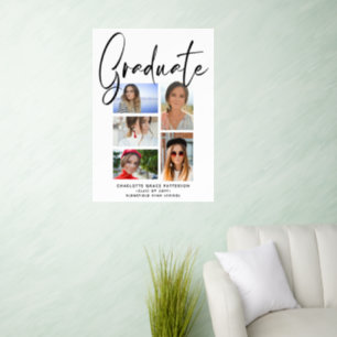 Elegant Script Multi Photo Graduation Graduate Wall Decal