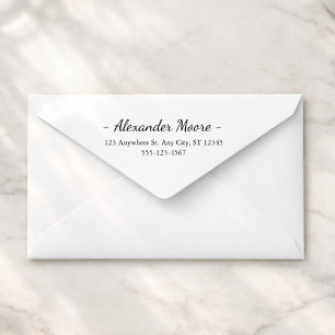 Elegant Script Name & Address Rubber Stamp