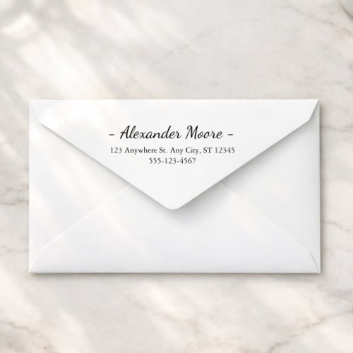 Elegant Script Name & Address Rubber Stamp