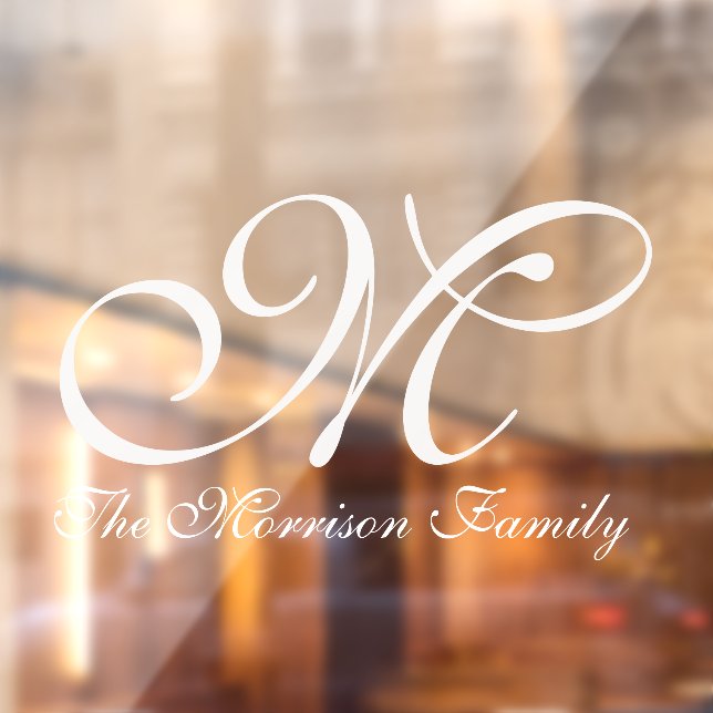 Elegant Script Name and Monogram Window Cling (Sheet 2)