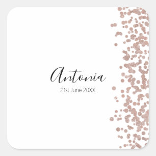 Elegant Script Name Birthday Square Sticker