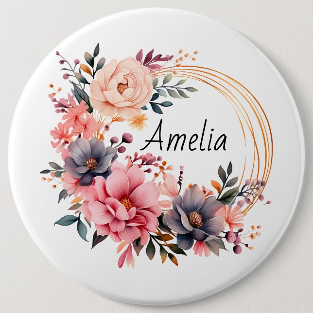 Elegant Script Name Button (Front)