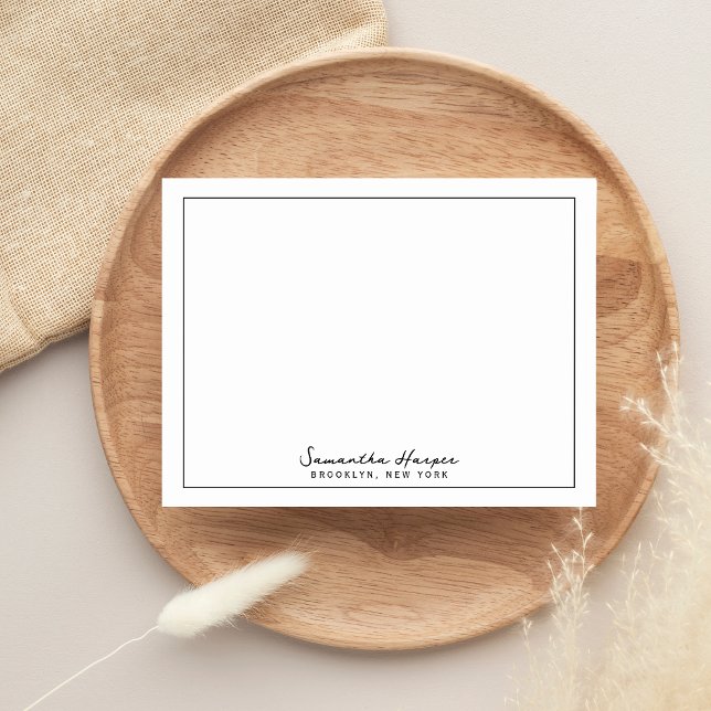 Elegant Script Name Custom City Location Note Card (Creator Uploaded)