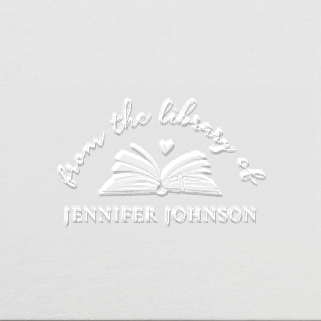 Elegant Script Name Custom Library Book Embosser (Design)